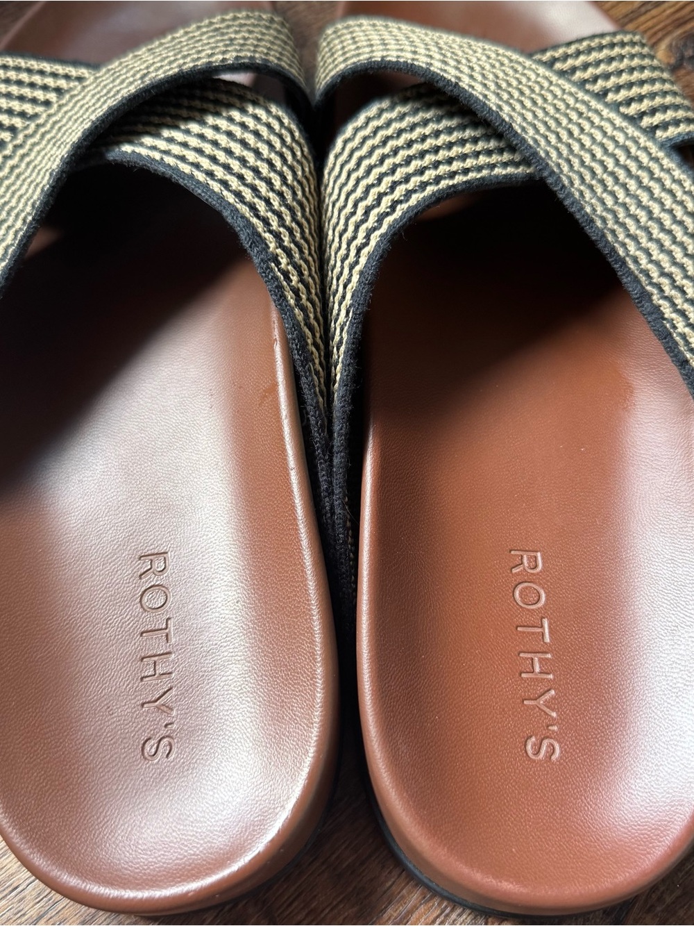 Rothy's Women's Weekend Slide Sandal in Black and Tan - Picture 4 of 6
